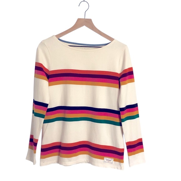 Talbots Authentic Tee Top Size Medium Petite Annabelle Stripe - Picture 2 of 6